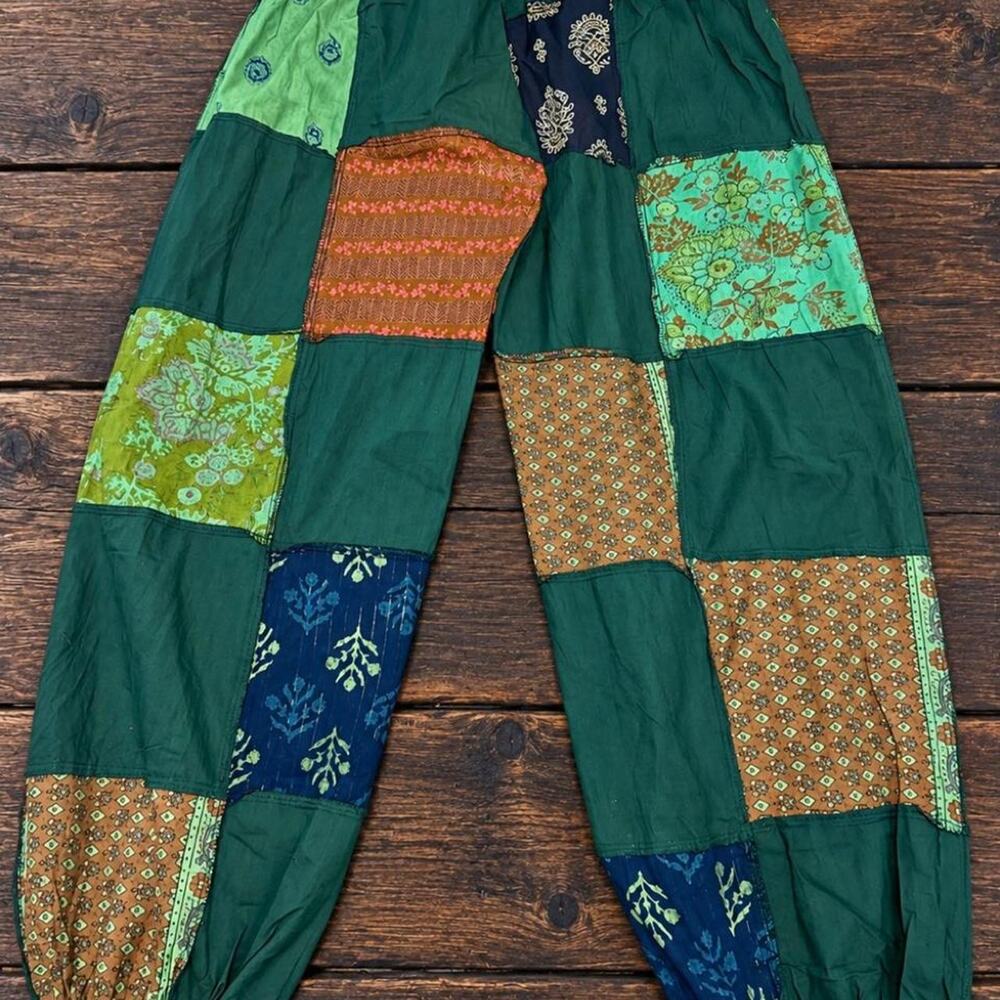 Rhea patchwork boho harem pants